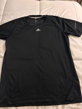 adidas Black Athletic Training Tee with Reflective Logo